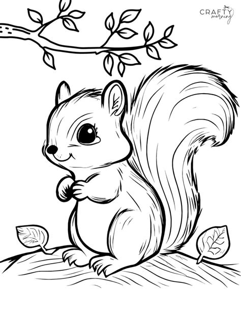 Squirrel Coloring Pages to Print - Crafty Morning