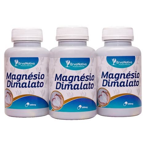 Magnésio Dimalato Kit 300 Cápsulas 500mg Palmeiras Ervas Os