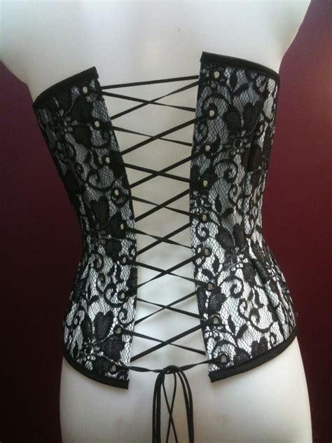 Vespidame Black Lace Overlay Over Bust Corset