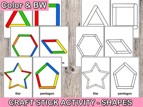 Craft Sticks Activity for Toddlers, Craft Stick Shapes Activity ...