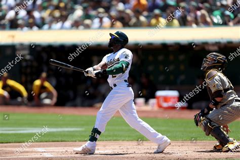 Oakland Athletics Starling Marte Bats Against Editorial Stock Photo ...