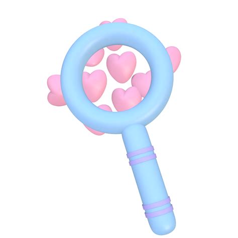 D Blue Magnifying Glass With Red Heart Png