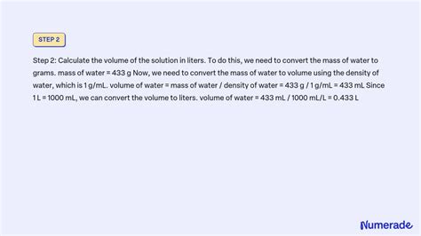 Solved Calculate The Molarity Of A Solution That Contains G Of