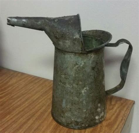 Vintage Galvanized 4 Quart Oil Can Spout Ebay