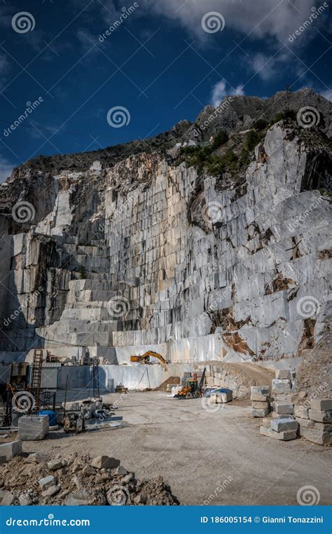 A White Marble Quarry In Apuan Alps Carrara Italy Editorial Stock