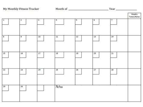 Blank 30 Day Month Calendar