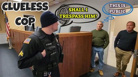 Cop Tries To Solicit A Trespass From Public Building Youtube