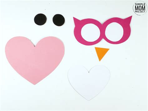 Free Printable Cut And Paste Heart Owl Craft Valentine Art Projects