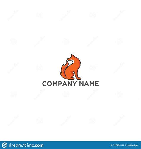 Simple Fox Logo Design Template Stock Vector - Illustration of simple ...