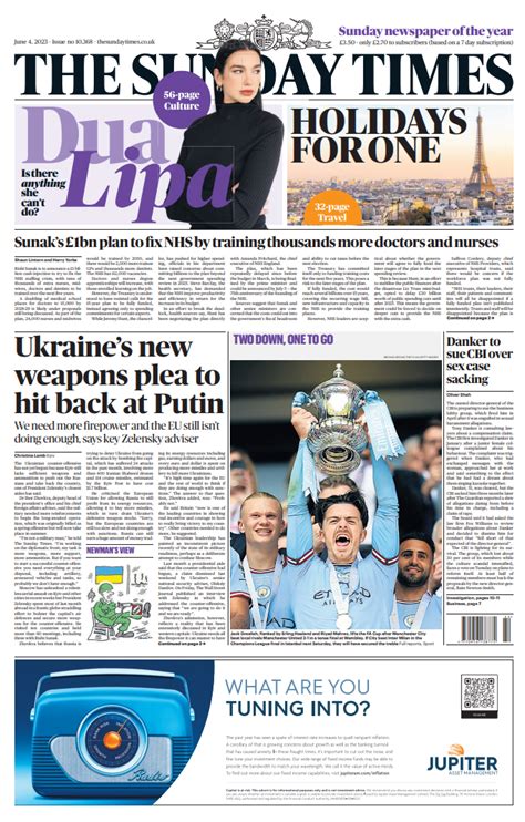 Sunday Times Front Page 4th Of June 2023 Tomorrows Papers Today