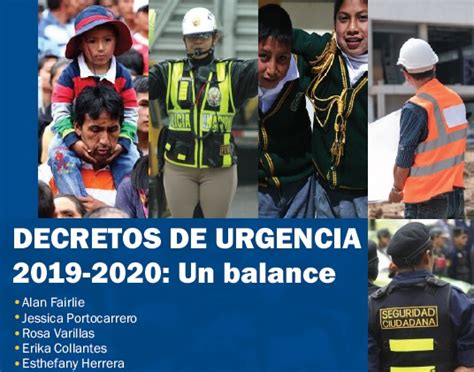 Decretos De Urgencia 2019 2020 Un Balance Alan Fairlie Reinoso