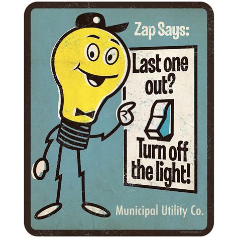 Zap Says Turn Off The Light PSA Wall Decal In 2023 Save Electricity