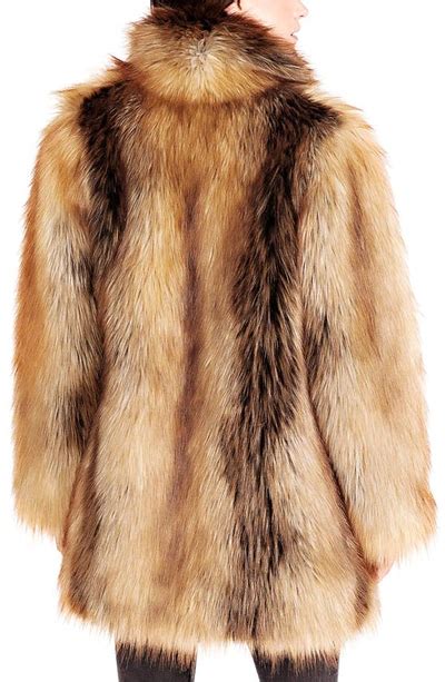 Donna Salyers Fabulous Furs Shawl Collar Faux Fur Coat In Redfox Modesens