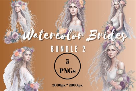 Watercolor Brides Weddingclipart Bundle2 Graphic By Kiwi And Poppy