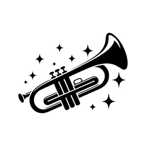 Premium Vector | Trombone silhouette vector illustration