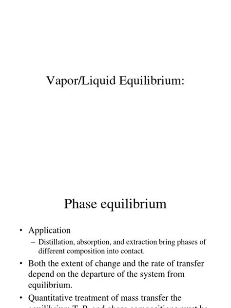 Introduction To Vapor Liquid Equilibrium | PDF | Thermodynamic ...