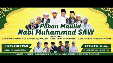 Pekan Maulid Nabi Muhammad Saw Sabtu Oktober Rabiul Awal