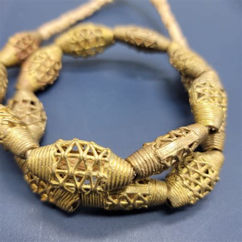 Bicone Flat African Brass Beads Etsy