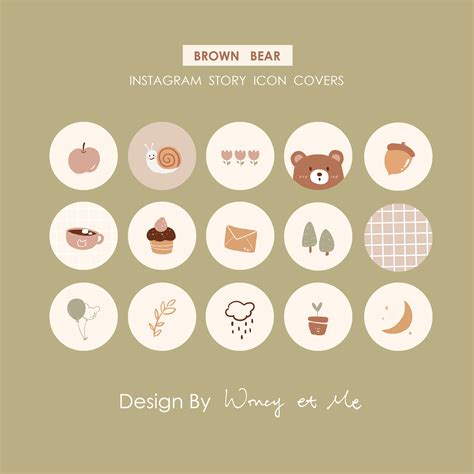 The Brown Bear Instagram Story Icon Covers Design By Wendy O Delle