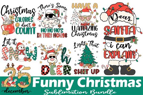 Funny Christmas Sublimation Bundle Graphic By Let It Be Design