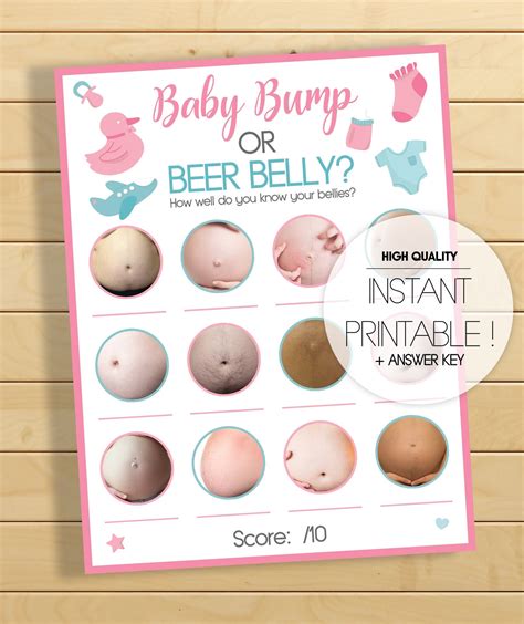 Pregnant Or Beer Belly Pregnant Or Beer Belly Game Printable Baby