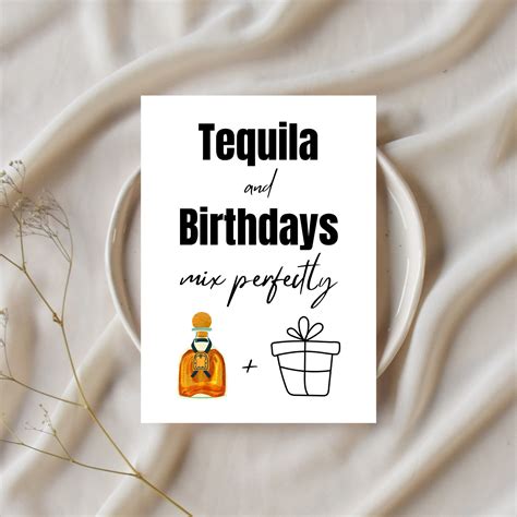 Tequila Birthday Card Tequila Card Tequila Birthday Party Tequila