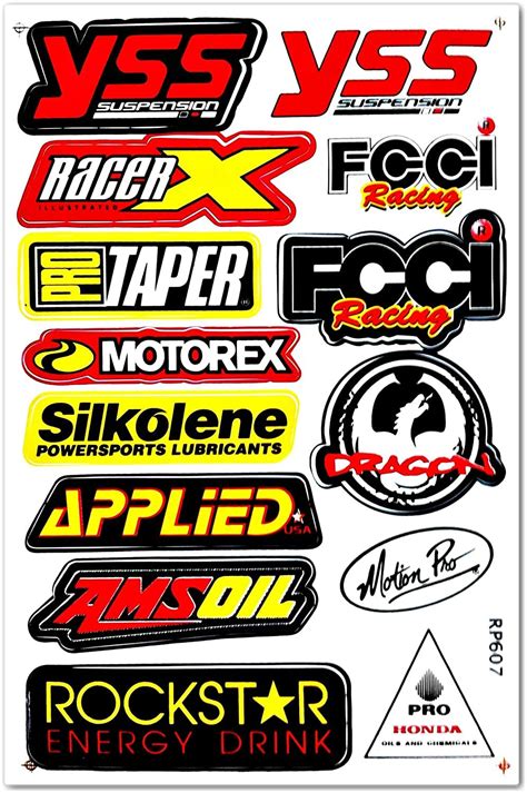 Sheets New Multi Logo Car Motocross Atv Enduro Bike Race Racing Decal