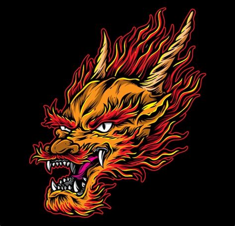 Premium Vector | Dragon head vector