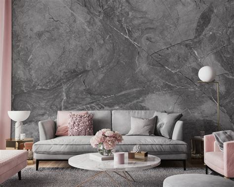 Buy Gray Marble Mural Marble Wallpaper Peel And Stick Removable