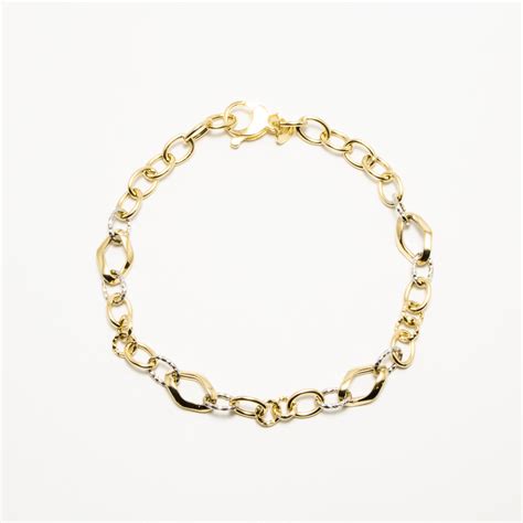 Bracciale Anelli Oro Bicolore Kt Gioielleria Marchi Carlo