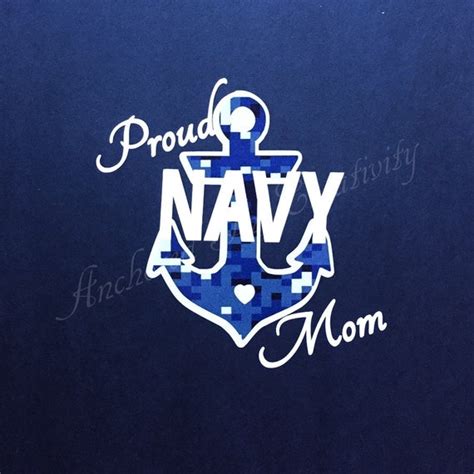 Proud Navy Mom Decal Navy Mom Car Decal Navy By Anchorincreativity