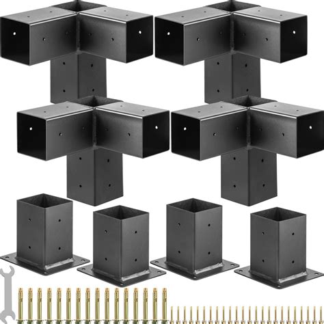 VEVOR Pergola Bracket Kit Pergola Corner Bracket 8 Pcs For 4 X 4 Wood