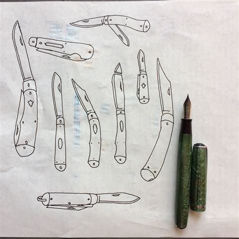 Pocket Knife Sketch at PaintingValley.com | Explore collection of ...