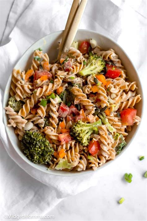 creamy tahini pasta salad recipe midgetmomma