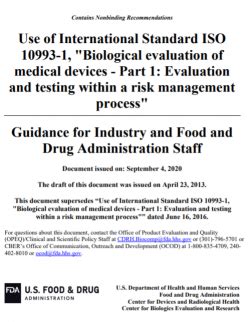 Use Of International Standard Iso Biological Evaluation Of