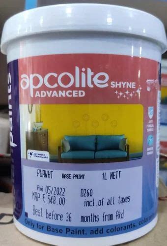 Asian Paints Apcolite Emulsion Shyne Advanced Paint 1 Ltr At Best