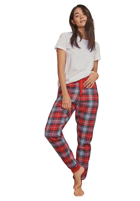 Ellos Womens Plaid Flannel Sleep Pants Pajama Bottoms