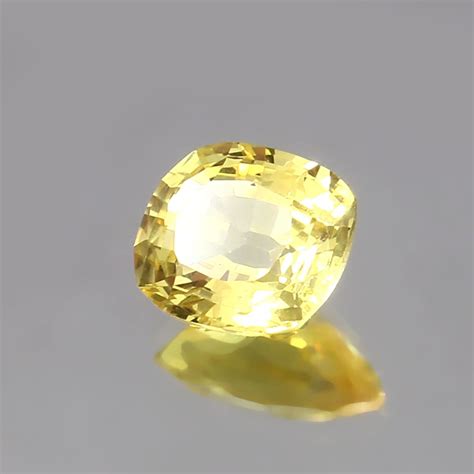 Aaa Natural Flawless Ceylon Yellow Sapphire Cushion Loose Gemstone Cut