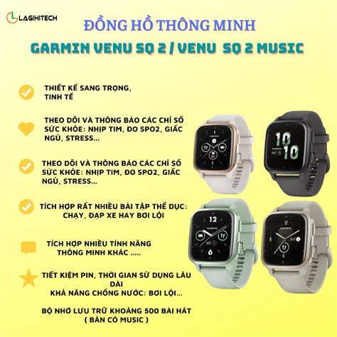 Mã 77ELHA100K giảm 8 đơn 800K Đồng hồ thông minh Garmin Venu SQ 2