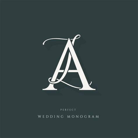 Elegant classic LA wedding monogram with cursive and serif fonts ...