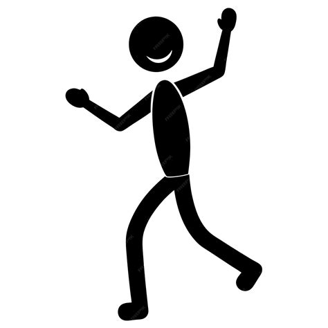 Premium Vector | Playful Stick Figure Dance Pose Silhouette Vector Art