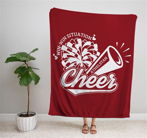 Personalized Cheerleading Blanket Custom Name And Team Name Cozy Fleece