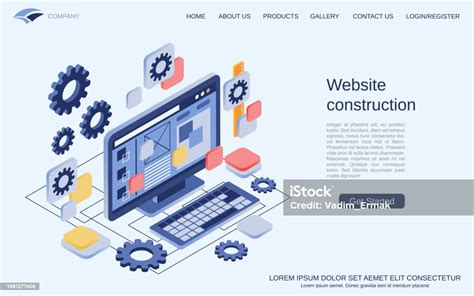 Konstruksi Situs Web Desain Gui Pengembangan Aplikasi Web Konsep Vektor