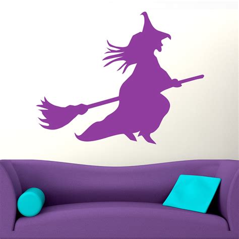 Witch On Broomstick Halloween Wall Sticker Decal World Of Wall Stickers