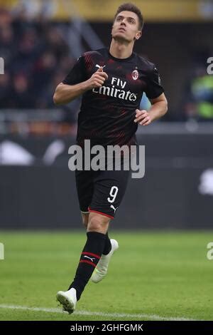 Krzysztof Piatek Of Ac Milan Reacts To A Missed Chance During The Serie