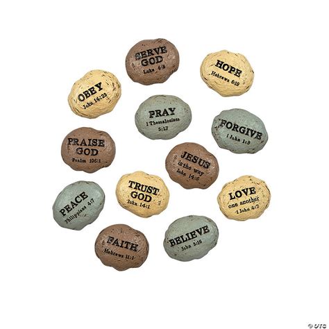 Bible Verse Worry Stones 12 Pc Oriental Trading