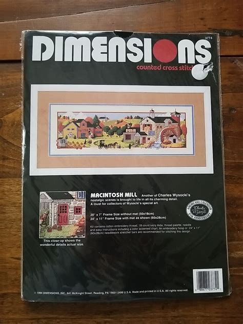 Vtg Dimensions Counted Cross Stitch Macintosh Mill Charles