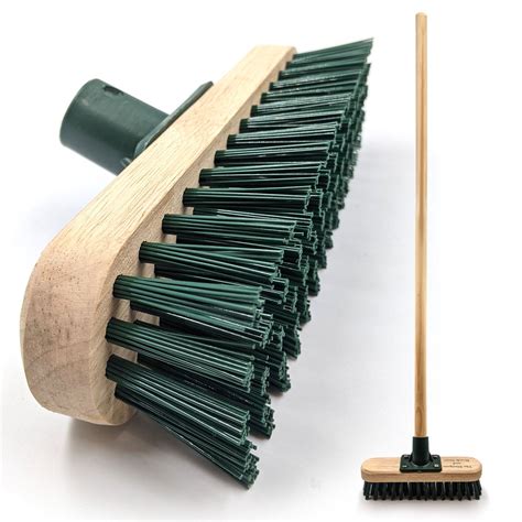 9 Stiff Pvc Deck Scrub Floor Scrubbing Brush And 4ft Wooden Handle