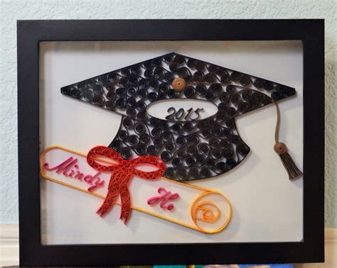 Graduation Class Of 2015 Cap Tassel And Diploma Quilling