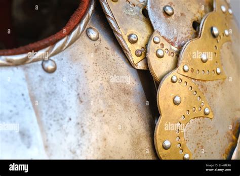 Parts of ancient knight's armor.Medieval concept Stock Photo - Alamy